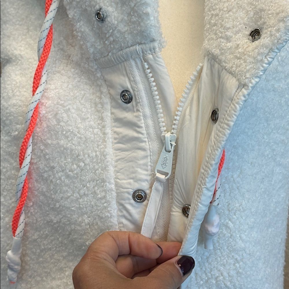 Free People Cream Teddy Pullover Jacket with Pink Accent - Picture 10 of 10